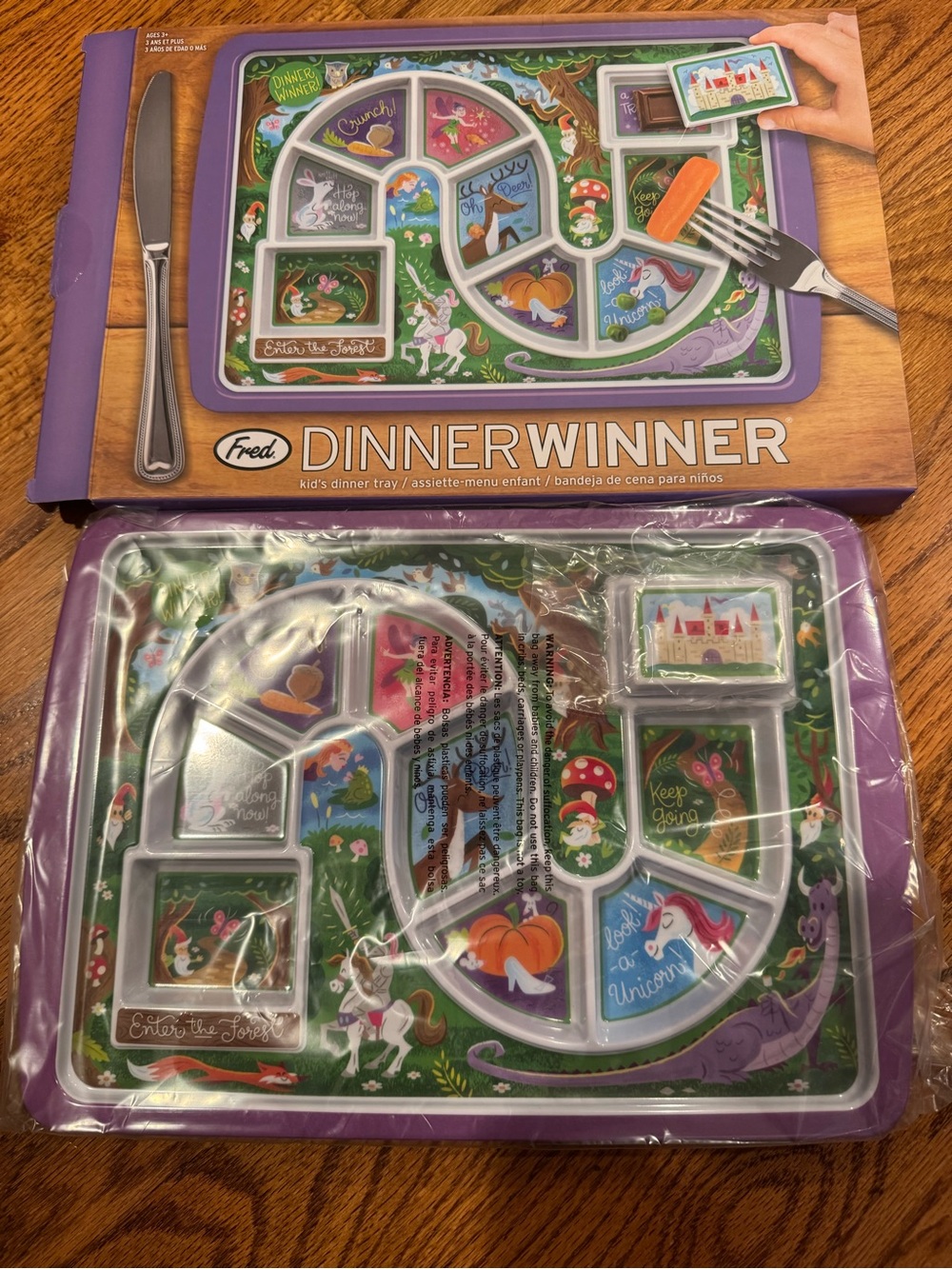 New! Dinner Winner Divided Tray for Kids - Enchanted Forest